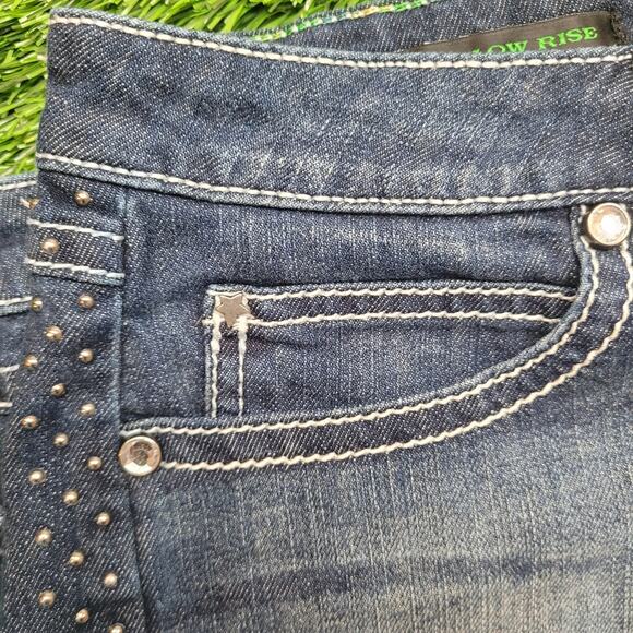 Y2K Wrangler Rock 47 Shorts Low Rise Shorts Womens 2 (Tag Junior 5) Embellished - Picture 3 of 8